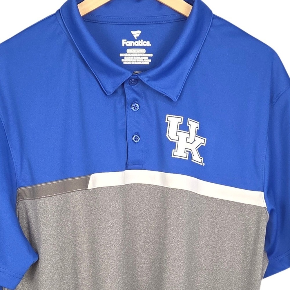 Fanatics University of Kentucky Wildcats Polo Men XXL Blue Gray Performance Golf